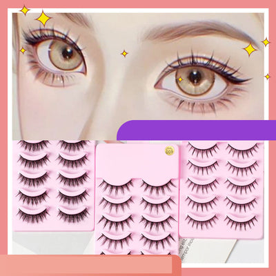 5 Pairs Manga Lashes Natural Wispy Anime Style